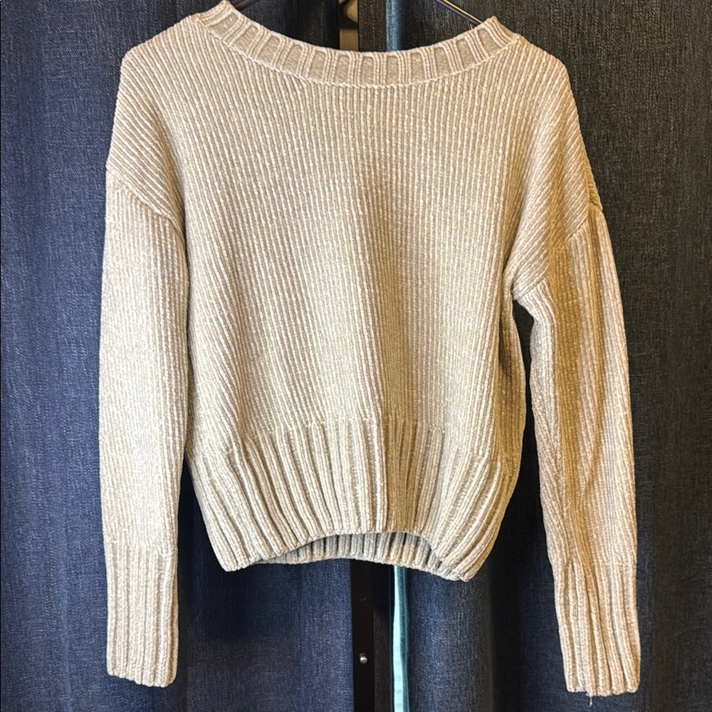 Cynthia Rowley Gray Ribbed Sweater Size M
